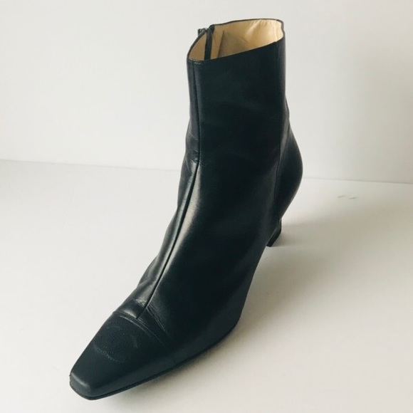 Chanel Black Ankle Boots Size 41 - Picture 2 of 7